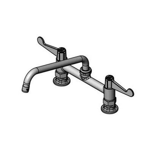 T&S Brass - 8'' Deck Mount Mixing Faucet w/ Swing Nozzle with 1.5 GPM Aerator