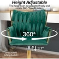 thumbnail image 4 of YEXJ Modern Velvet Home Office Desk Chair with Hand Woven Backrest, Upholstered Adjustable Makeup Vanity Chair with Armrest and Golden Metal Base with Wheels for Living Room Bedroom Study(Green), 4 of 10