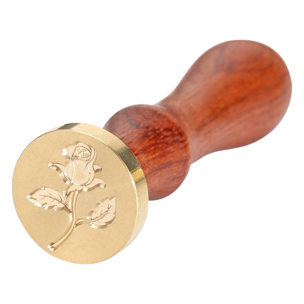 Wdftyju Sello de cera para bricolaje, patrón de rosa, pintura de fuego para estampar sobres (C) Wdftyju 3am4hp5ha3dg9nd4D03