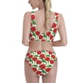 thumbnail image 3 of Picia Rose Flowers Women's High Waisted Bikini Scoop Neck Swimsuit Two Pieces Bathing Suit-, 3 of 8
