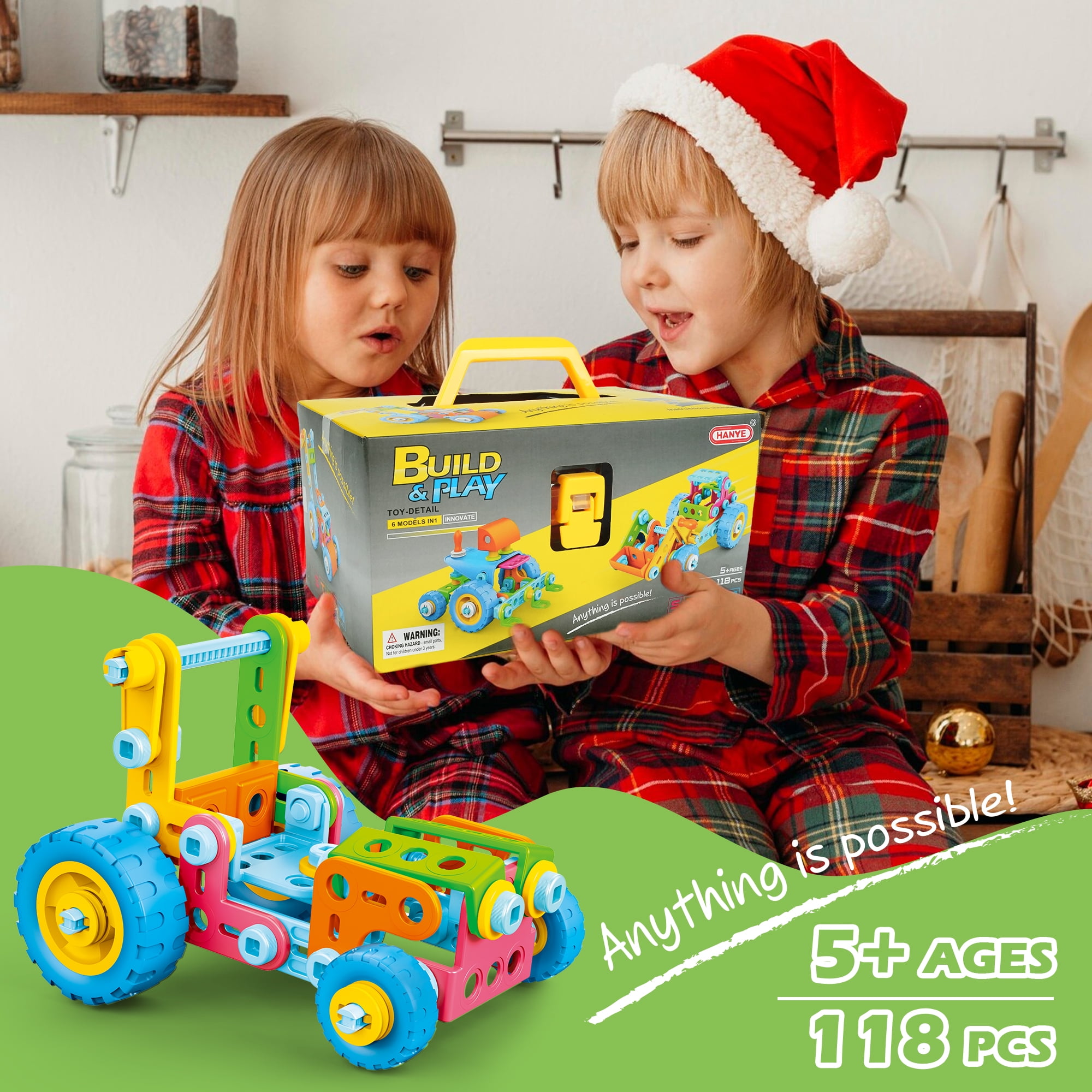 JBeeCtrl STEM Toys for 5 6 7 Year Old Boys Building Toys Blocks Kit Educational Toys Creative Learning Game Engineering Construction Set Christmas Birthday Gifts for 5 6 7 8 Year Old Boys