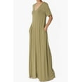 thumbnail image 3 of TheMogan Women's S~3X Soft Jersey Oversized V-Neck Short Sleeve Maxi Dress W Pocket, 3 of 6
