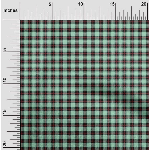 oneOone Georgette Viscose Fabric Tartan Check Print Fabric By Yard 42 Inch Wide