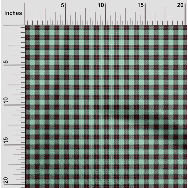 oneOone Viscose Chiffon Fabric Tartan Check Printed Craft Fabric BTY 42 Inch Wide