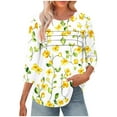 thumbnail image 2 of LiMoi Summer Tops Trendy Y2k Womens Tops 3/4 Sleeve Cotton Plus Size Tops for Women Dressy Summer T-Shirts for Women Graphic Tees Trendy reorders, 2 of 6