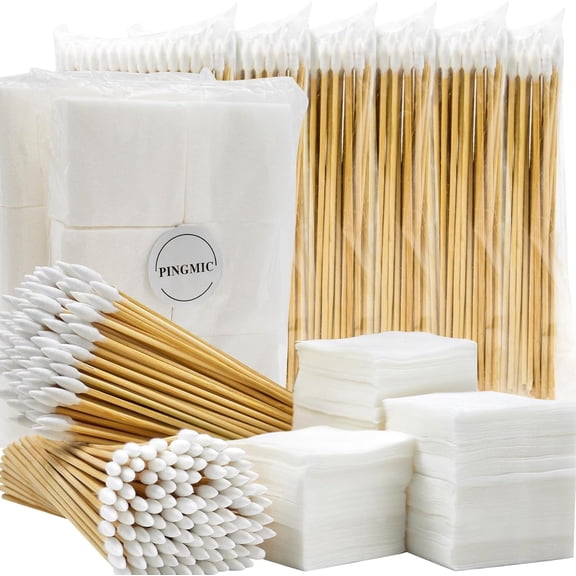 Gun Cleaning Supplies - Gun Cleaning Patches and Long Cotton Swabs Set, 6" Cotton Swabs, Lint Free Cloth Fit Most Caliber Firearms