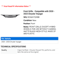 thumbnail image 2 of Front Grille - Compatible with 2020 - 2023 Chrysler Voyager 2021 2022, 2 of 2