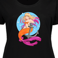 thumbnail image 4 of Inktastic Nautical Orange and Pink Mermaid Sitting on Anchor Women's Plus Size T-Shirt, 4 of 5