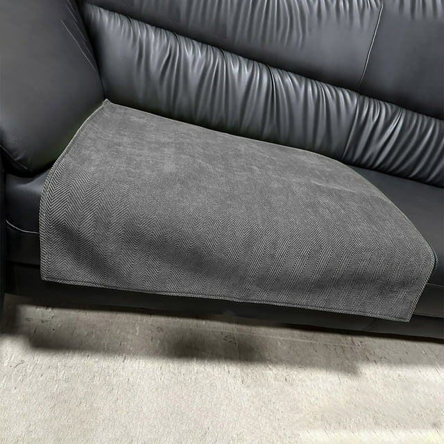 yulier Housse de Sofa Réversible en Chenille, Protège-Meubles, Housse de Canapé Lavable pour Enfants, Chien, Chat, Gris Foncé