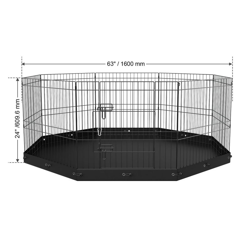 SKYSHALO Dog Playpen 8 Panels Foldable Metal Dog Exercise