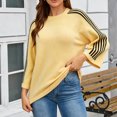 thumbnail image 6 of PBFRDSJ Womens 3/4 Sleeve Striped Sweater Knit Stretch Fall Tops 2026 Casual Crewneck Fall Winter Color Block Trendy Sweaters Sizes S-XL, 6 of 8