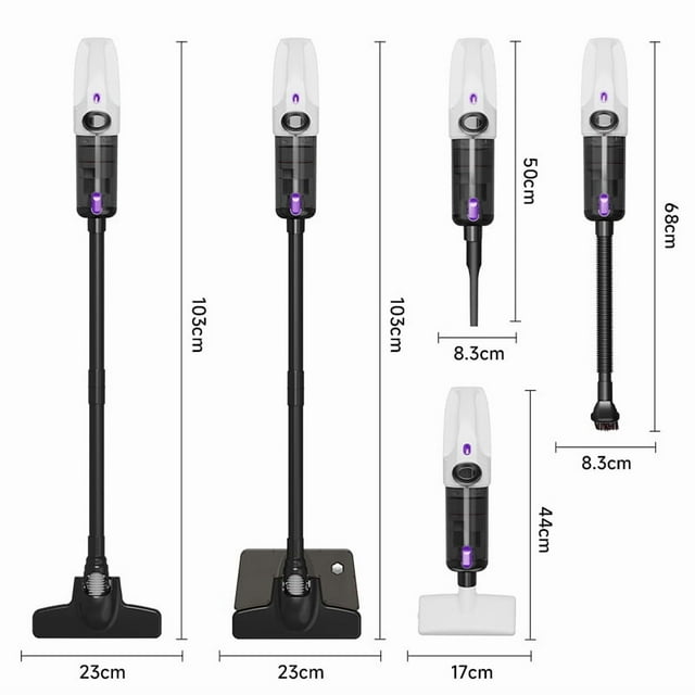Self-Standing Cordless Stick Vacuum with LED Headlights, Powerful 2-in-1 Handheld Cleaner for Pet Hair, Carpet & Hardwood Floors, Ultra-Lightweight