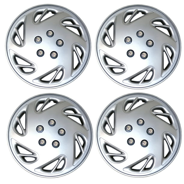 Set of 4 Metallic Silver Hubcaps 17" WSC3054S17 Hub Caps Wheel Skin