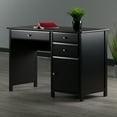 Winsome Wood Delta Black Finish Solid Wooden Furniture, Study Table