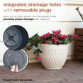 thumbnail image 5 of Alpine Corporation Indoor/Outdoor Stone-look Planters with Drainage Holes, White (Set of 2), 5 of 13