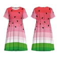 thumbnail image 3 of Bixox Women's Short Sleeve Summer Dress Loose Swing Knee Length Dresses with Pockets-Watermelon, 3 of 7
