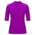thumbnail image 7 of TIHLMK T Shirts for Women Purple Fashion Women Summer Solid Round-Neck T-Shirt Short Sleeve Casual Blouse Gift for Womens Tops, 7 of 7