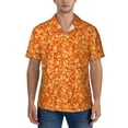 thumbnail image 5 of KLL Men's Hawaiian Shirt Short Sleeve Button Down Beach Shirts-Orange Glitter, 5 of 6