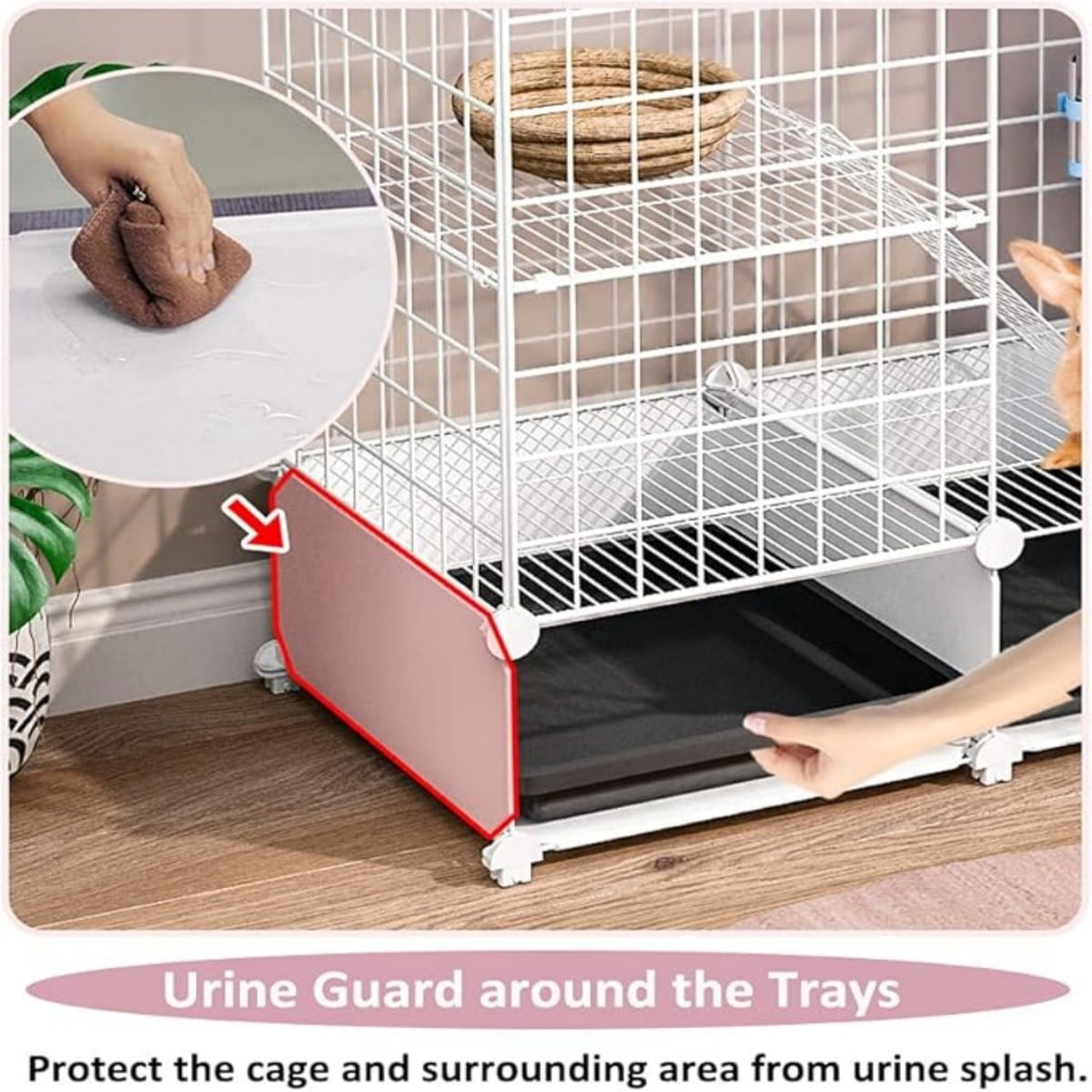 Aqwiopr Small Animal Cage: Cozy & Durable Habitat for Rabbits, Guinea Pigs, and More - Leak-Proof Design, Secure & Pet-Friendly