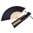 thumbnail image 4 of Mistaha 21CM fan + organza bag multi-color solid color wedding cloth fan bamboo bone silk, 4 of 7