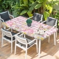 thumbnail image 2 of Pink Easter Table Cloths for 6 Foot Rectangle Tables, Spring Easter Bunny Eggs Floral Buffalo Plaid Patio Waterproof Elastic Fitted Tablecloths, Washable Rectangular Table Cover for Camping, 2 of 8