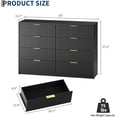 thumbnail image 2 of Acekid Fluted Dresser Bedroom 9 Drawer Dresser Large Capacity Anti-Tip Modern Chest Drawers Metal Handles Wooden, 2 of 8