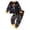 Black-3, variant on Shadoumai Halloween Pajamas for Big Round Neck Ghost Print Long Sleeve Family Easter Outfits Matching Sets Comfortable Conditioning Clothes 2 Piece Summer Loungewear