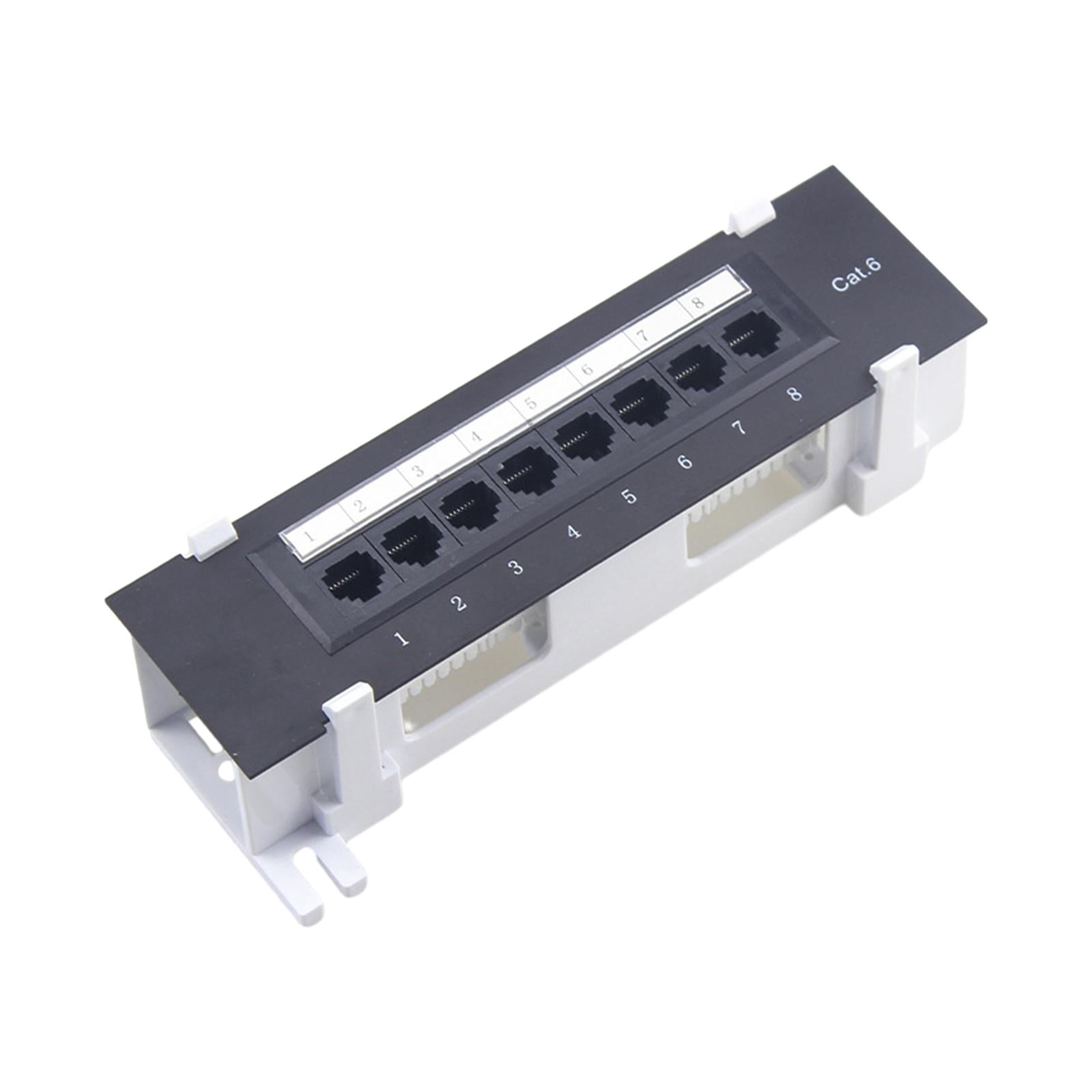 Rushawy 8 Port Shielded Panel Network Cable Rack for Cat. 6 Data Center Wall Mount