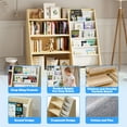 thumbnail image 2 of Hironpal Wooden Kids Bookshelf, 5 Tier Toddler Bookcase and 4 Tier Toy Storage Organizer for Playroom,Burlywood, 2 of 7
