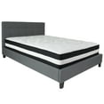thumbnail image 2 of Flash Furniture Chelsea Queen Size Upholstered Platform Bed in Dark Gray Fabric with Pocket Spring Mattress, 2 of 4