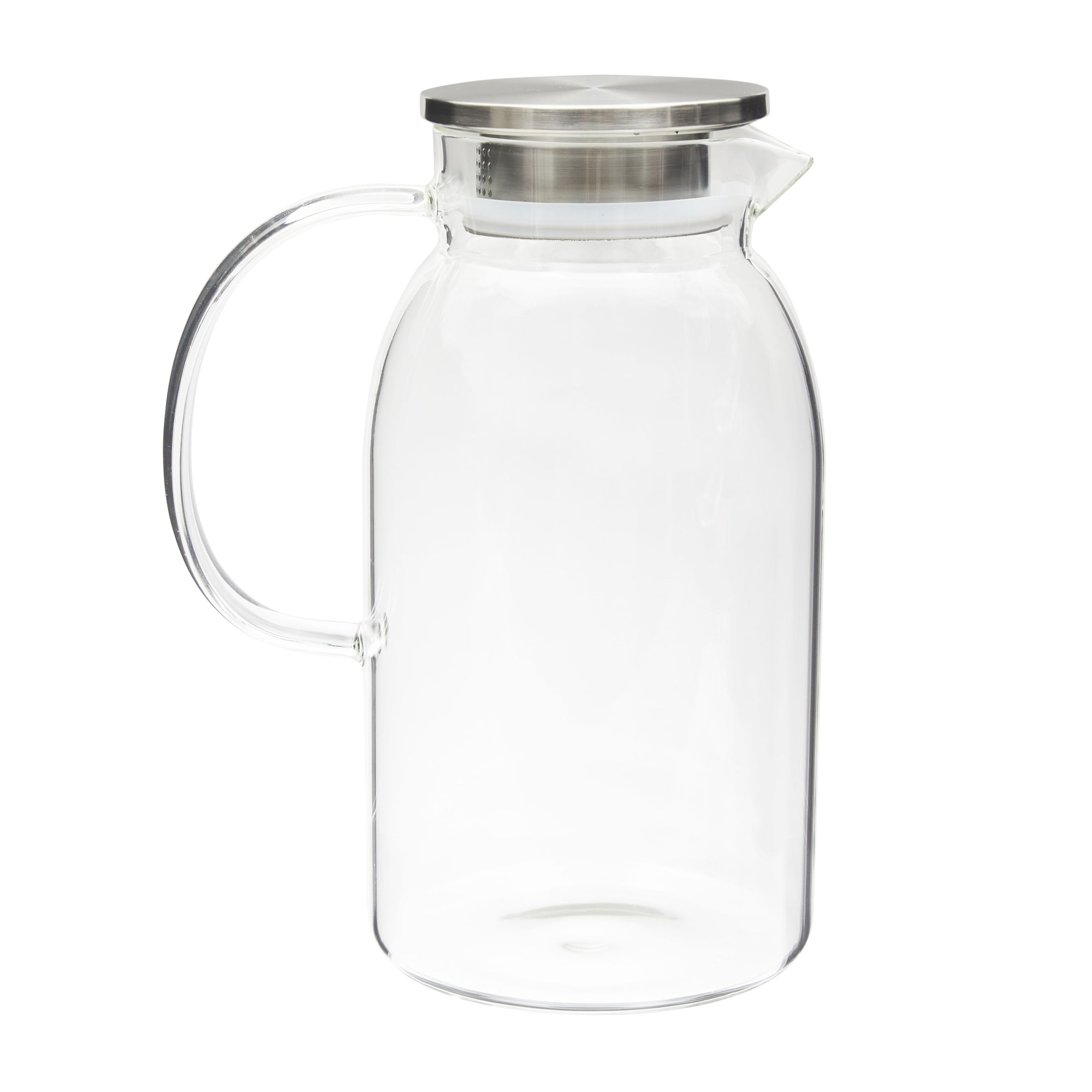 Amzcku 2-Pack Glass Pitchers With Lids - 68 Oz Vintage Style, Heat Resistant Beverage Jugs