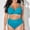 Blue, variant on Women's Split Two Piece Swimsuit Solid Color And Oversized High Waisted Sexy Bikini Junior Swimsuit Underwire Bra Swimsuits for Women Bathing Suit Bottoms Medium Swimsuit Romper for Women Sporty