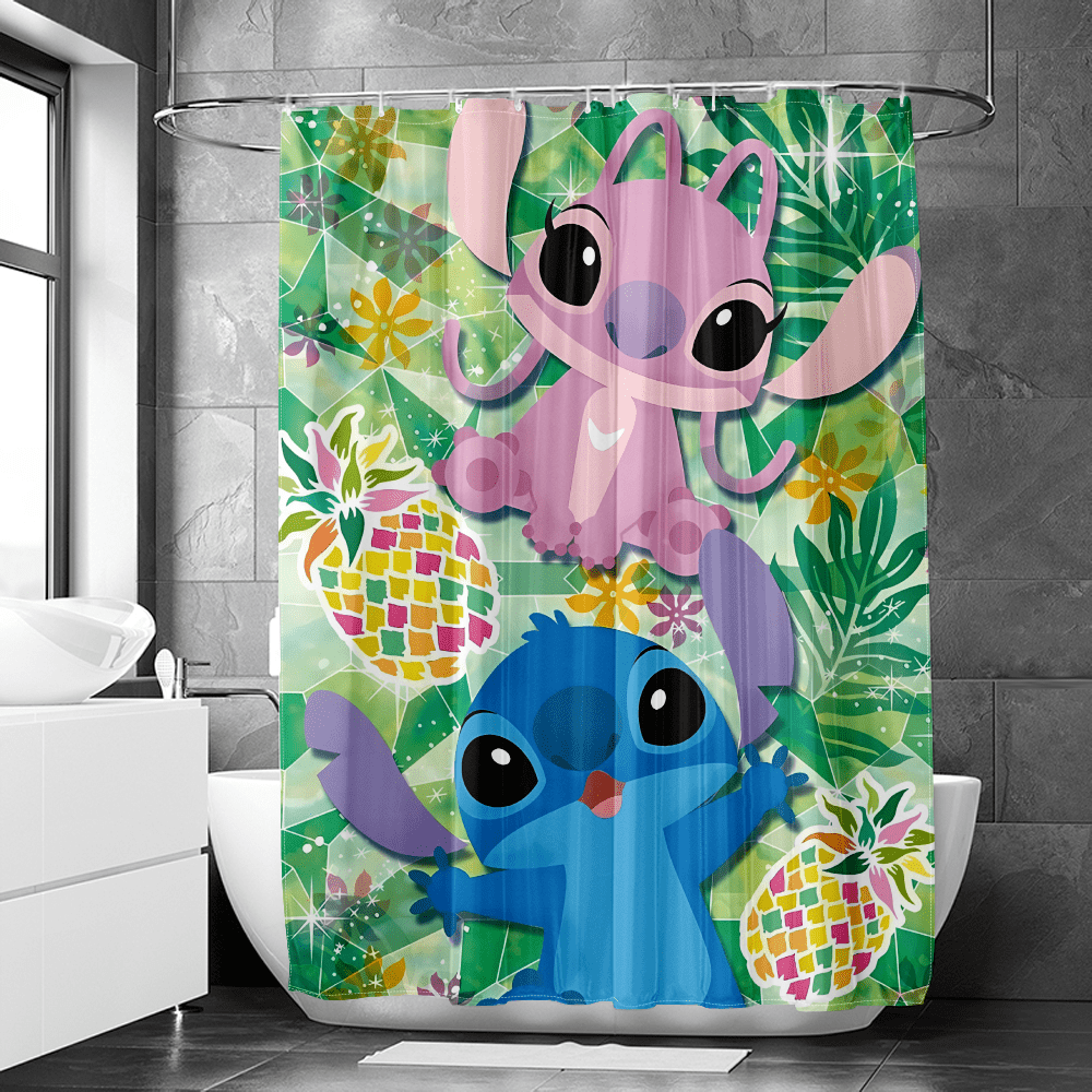 Lilo & Stitch Shower Curtains Modern Bathroom Curtain Set ,Easy Care ...