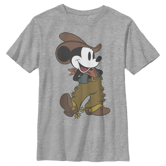 Boy's Mickey & Friends Mickey Mouse Cowboy Graphic Tee Athletic Heather Small