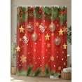 thumbnail image 4 of Fsddascl Merry Christmas Shower Curtain Set - Standard 72" x 72" Washable Bathtub Curtain with 12 Hooks, Red Xmas Balls Star Pine Branch Winter Waterproof Fabric Stall Shower Curtains for Bathroom, 4 of 6