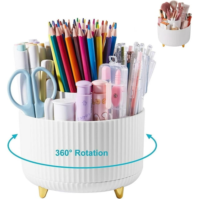 Organizador de Escritorio Giratorio 360 Grados - Organizadores de Maquillaje, Portalapiz para Escritorio, Organizador Multiusos Para Dormitorio, Cocina, Oficina, Etc.…
