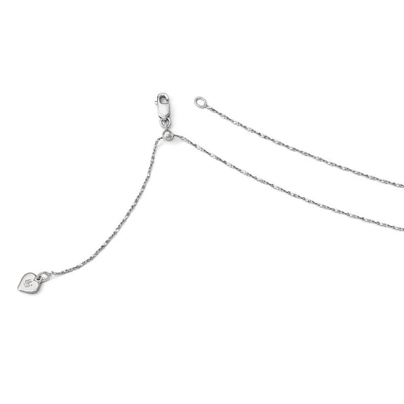 Sterling Silver Fancy Twisted Adjustable Chain Necklace - 2.3 Grams - 30 Inch - Measures 0.95mm Wide