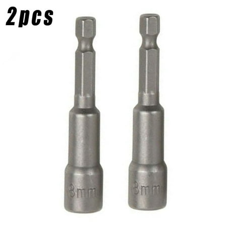 

2Pcs 8Mm Electric Drill Magnetic Nut Drivers 1/4Inch Hex Shank Socket Adapter