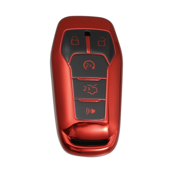 Unique Bargains Remote Key Fob Case Cover Fit for Ford Focus 2009-2018 for Ford F-450 Super Duty 2015-2017 Red
