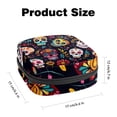 thumbnail image 2 of Sanitary Napkin Storage Bag, Colorful Day of the Dead Skulls Doodle Pattern Portable Menstrual Pad Bag for Teen Girls Store Panty Liners Tampons Sanitary Pads for Women Ladies, 2 of 6