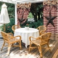 thumbnail image 2 of 1 Panel Outdoor Curtains for Patio Waterproof 54"x95" Texas Star Farmhouse Weatherproof Privacy Outsides Curtains, Rustic Red Plaid Berry Wooden Grommet Thermal Drapes for Cabana Porch Pergola, 2 of 8