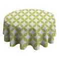 thumbnail image 4 of Green White Checkerboard Checkered Pattern Round Tablecloth 60"x60",Wrinkle Wipeable Table Cloth for Kitchen Dining Room Picnic Patio Party, 4 of 6