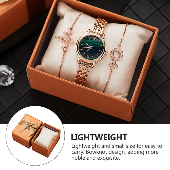 Niceauty 2Pcs Orange Bowknot Box Paper Jewelry Storage Case for Home