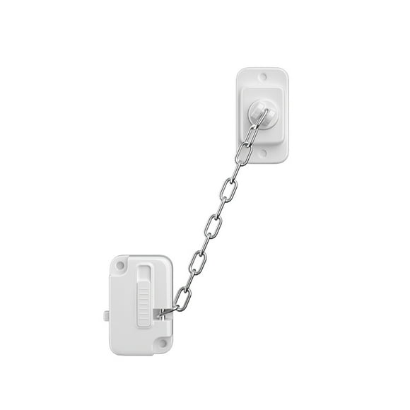 Window Door Safety Locks Self Adhesive Window Frame Safety Chain Lock No Drilling Adjustable ,Easy to Use