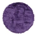 thumbnail image 1 of Piel Oveja Falsa Zona Alfombra, Interior Suave Pelusa Alfombras para Dormitorio Piso, Sofá Púrpura 90 x 90 cm redondo Unique Bargains Alfombra, 1 of 8