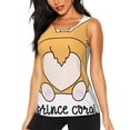 thumbnail image 2 of Picia Prince Corgi Dog Pattern Women's Workout Tank Top,Breathable Activewear,Slim Fit Athletic Top,Versatile Workout Moisture-wicking top-Large, 2 of 9