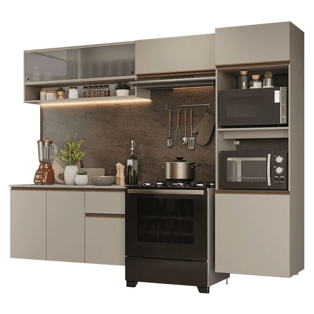 Cocina Integral Completa Modular Madesa Nice 260cm Crema 07