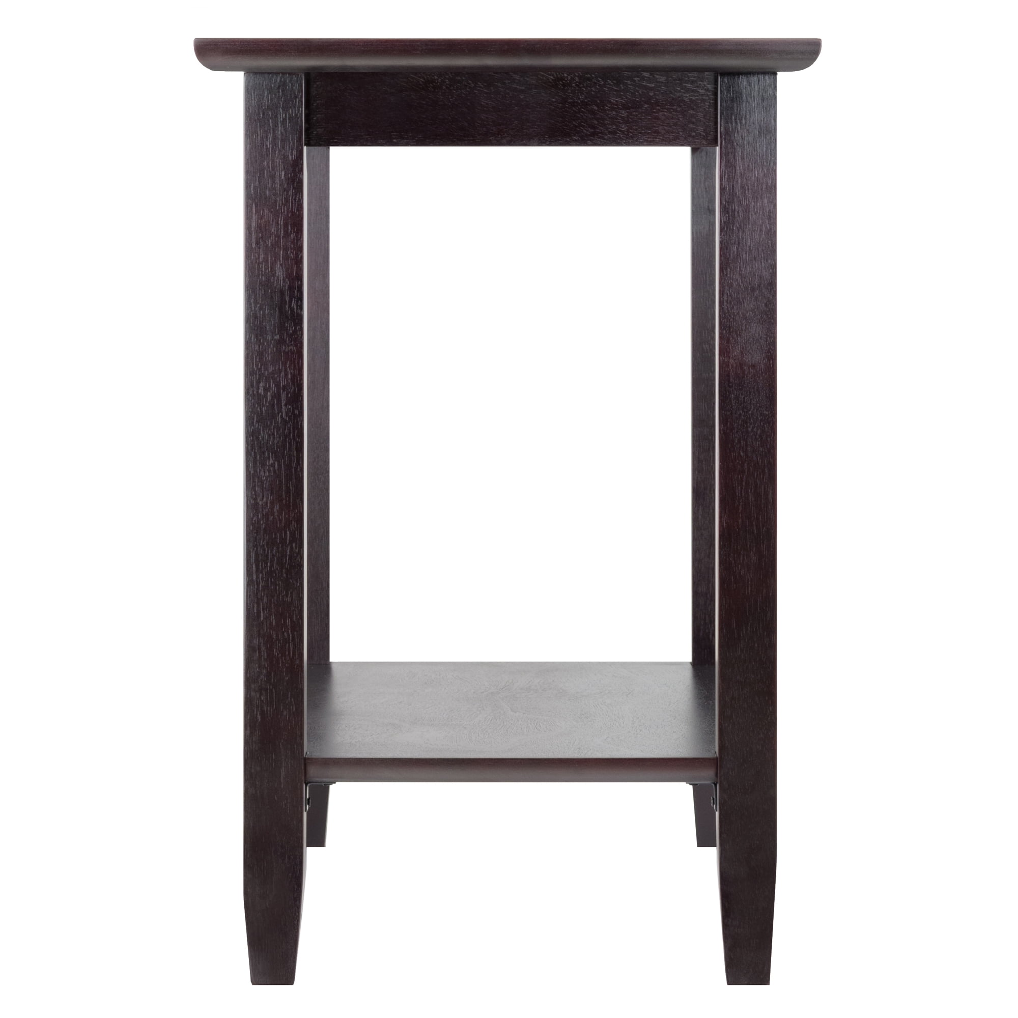 Winsome Genoa End Table with Glass Top, Espresso Finish