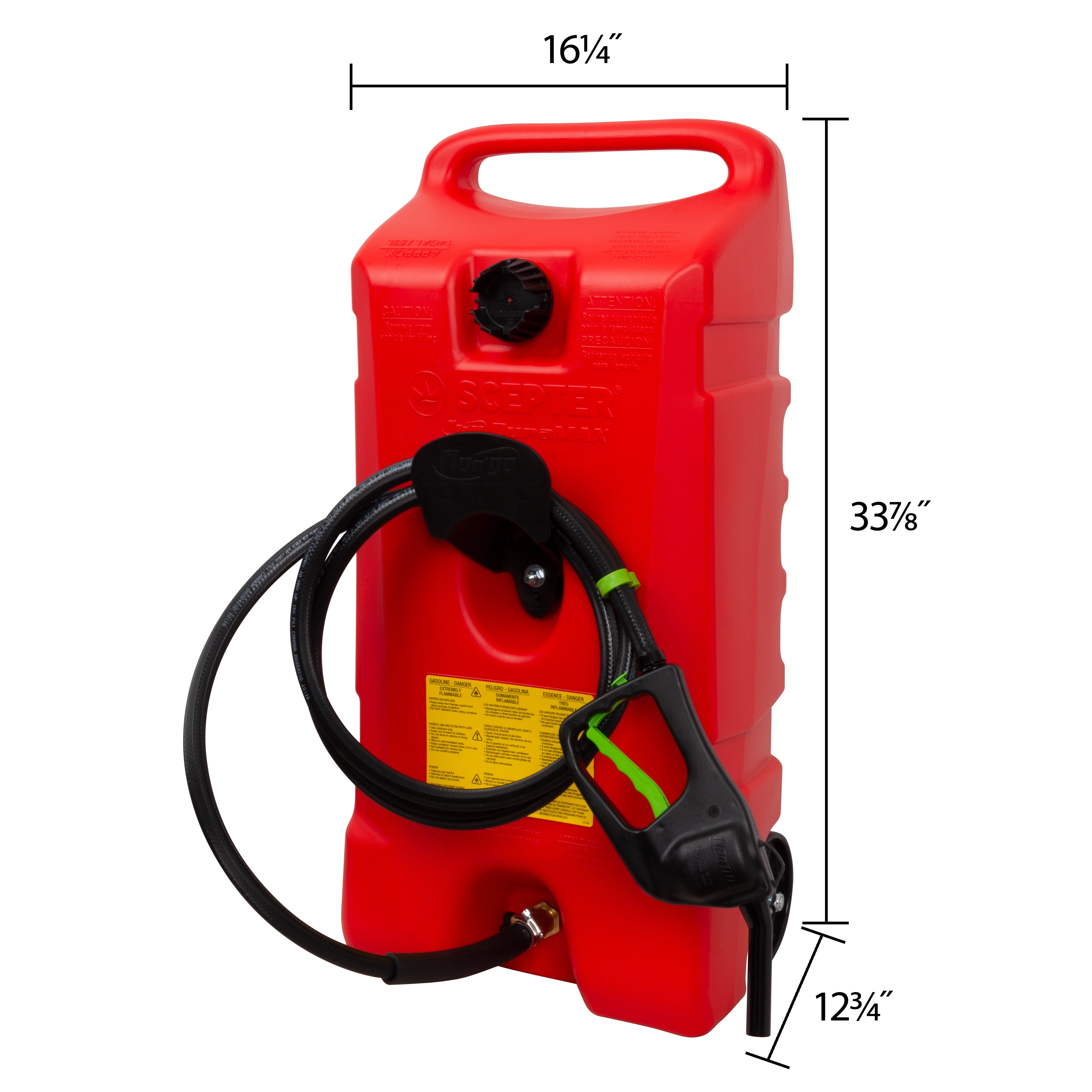 Scepter Flo N Go Duramax 14 Gallon Wheeled Gas Can Caddy with Siphon Pump