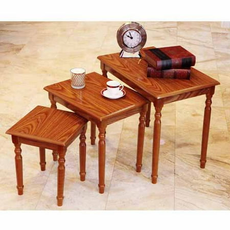 3 Piece Cherry Accent Table - Home Craft 3-Piece Nesting Table, Multiple Colors